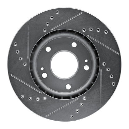 R1 Concepts R1 11-25 Hyundai Venue Front Right Drilled & Slotted Silver Brake Rotor