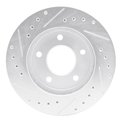 R1 Concepts R1 88-96 Buick Regal Front Right Drilled & Slotted Silver Brake Rotor