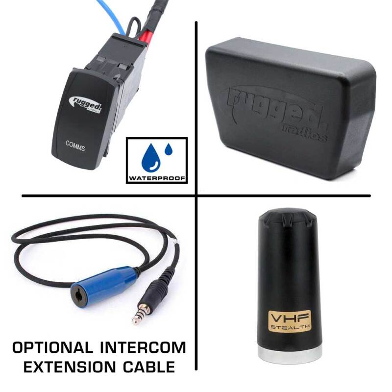 Rugged Radios Alpha Accessory Pack For Rugged UTV SXS IRCS w/o Intercom Ext Cables (for Headsets)