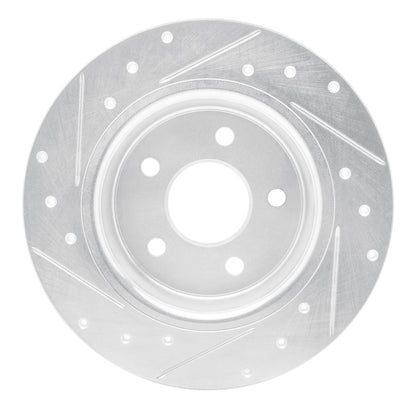 R1 Concepts R1 88-92 Dodge Monaco Rear Right Drilled & Slotted Silver Brake Rotor
