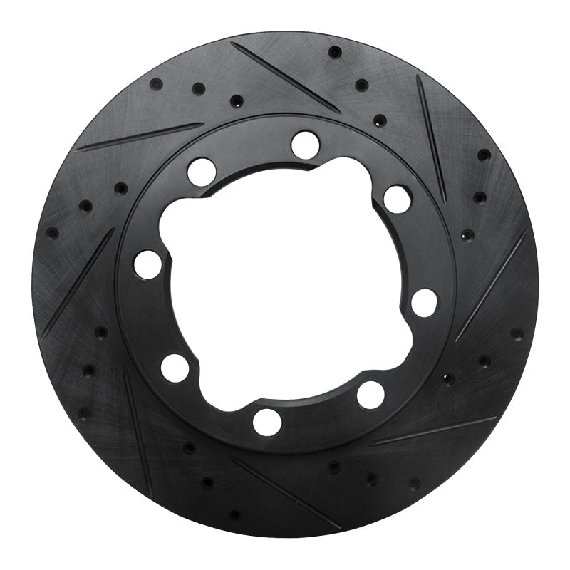 R1 Concepts R1 88-00 Chevrolet K1500 Suburban Front Right Drilled & Slotted Black Brake Rotor