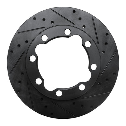 R1 Concepts R1 88-00 Chevrolet K1500 Suburban Front Right Drilled & Slotted Black Brake Rotor