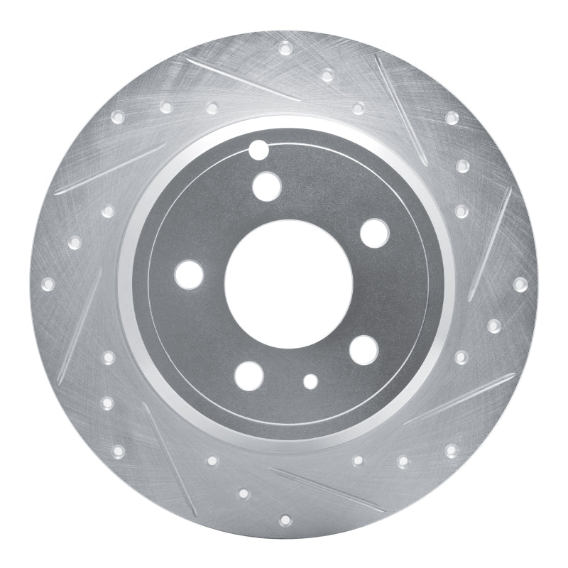 R1 Concepts R1 96-04 Volvo C70 Rear Right Drilled & Slotted Silver Brake Rotor