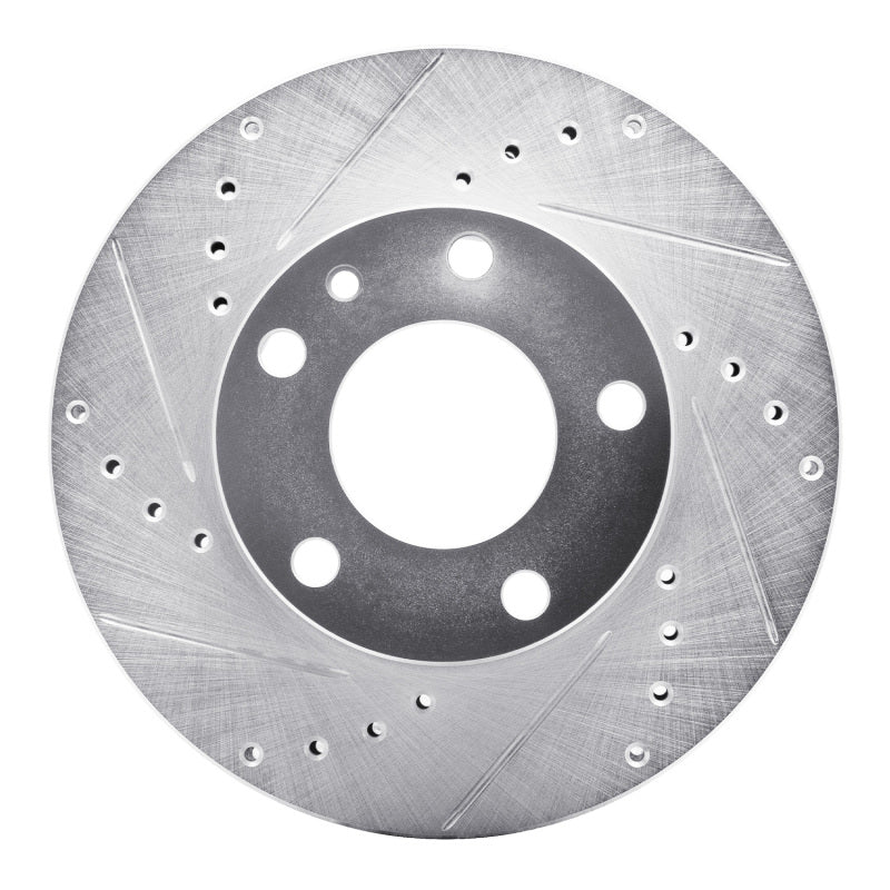 R1 Concepts R1 82-86 BMW 735I Front Left Drilled & Slotted Silver Brake Rotor