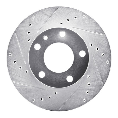 R1 Concepts R1 82-86 BMW 735I Front Left Drilled & Slotted Silver Brake Rotor