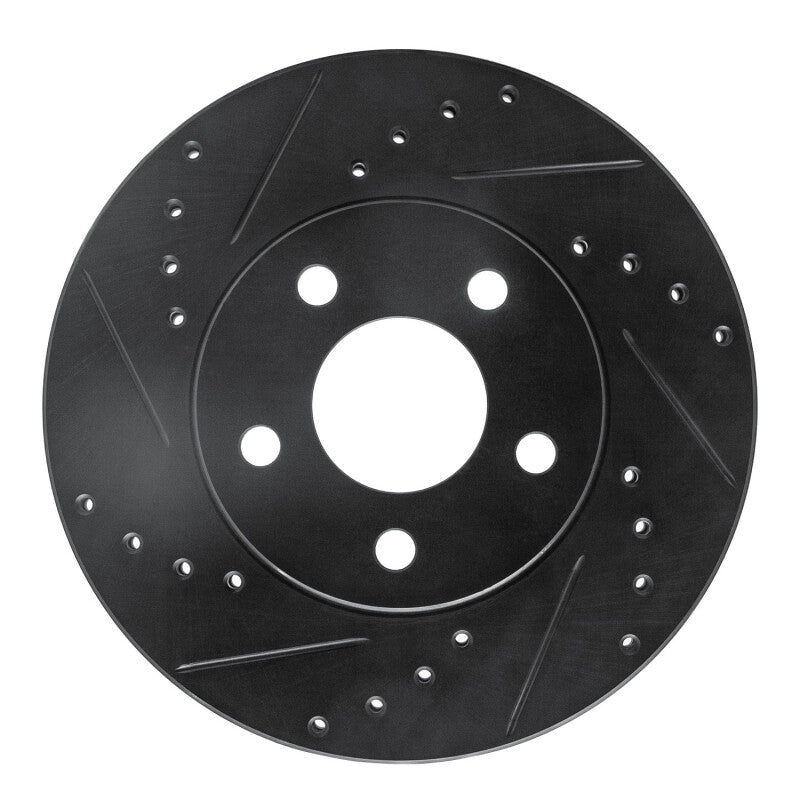 R1 Concepts R1 04-08 Chevrolet Malibu Front Left Drilled & Slotted Black Brake Rotor