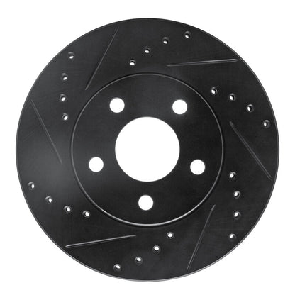 R1 Concepts R1 04-08 Chevrolet Malibu Front Left Drilled & Slotted Black Brake Rotor