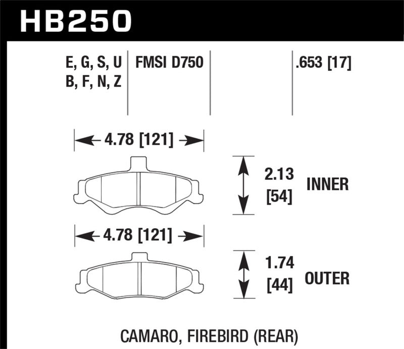 Hawk Performance Hawk 98-02 Chevrolet Camaro SS/Z28 / 98-02 Pontiac Firebird HT-10 Race Rear Brake Pads