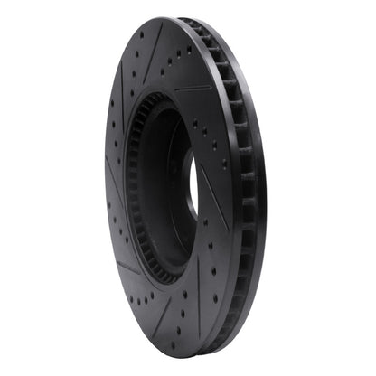 R1 Concepts R1 15-19 Kia Soul EV Front Right Drilled & Slotted Black Brake Rotor