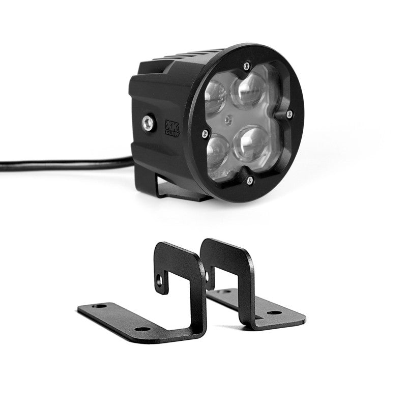 XKGLOW XK Glow Round XKchrome 20w LED Cube Light w/ RGB Accent Light - Fog Beam w/Fog Light Bracket
