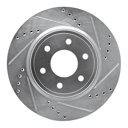 R1 Concepts R1 2005-2025 Nissan Xterra Front Right Drilled & Slotted Silver Brake Rotor