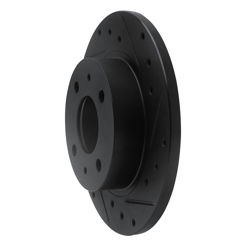 R1 Concepts R1 86-06 Nissan TSURU (Mexico) Front Right Drilled & Slotted Black Brake Rotor