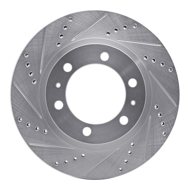 R1 Concepts R1 03-23 Toyota FJ Cruiser Front Left Drilled & Slotted Silver Brake Rotor