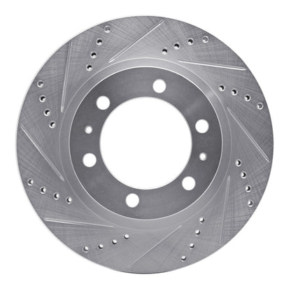 R1 Concepts R1 03-23 Toyota FJ Cruiser Front Left Drilled & Slotted Silver Brake Rotor