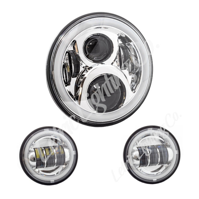 Letric Lighting 7in LED Chrome Full-Halo Indian