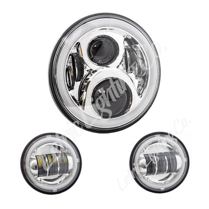 Letric Lighting 7in LED Chrome Full-Halo Indian