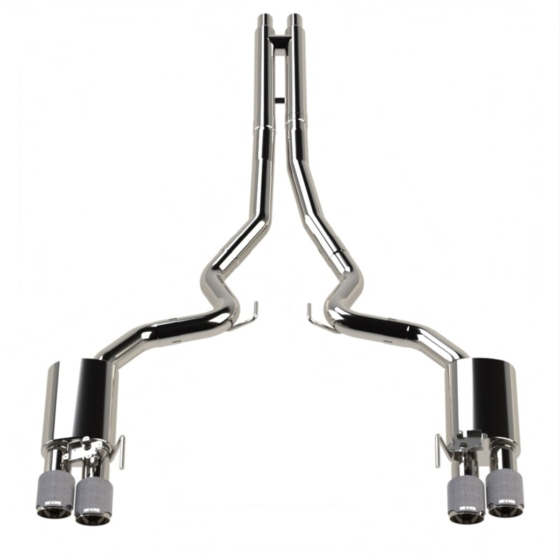Kooks Headers Kooks 18-24 Ford Mustang GT 5.0 3in. Valved Touring Cat-Back Exhaust - Carbon Tips