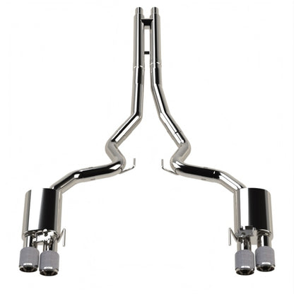 Kooks Headers Kooks 18-24 Ford Mustang GT 5.0 3in. Valved Touring Cat-Back Exhaust - Carbon Tips