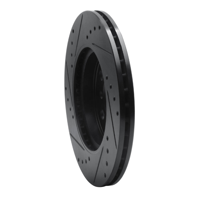 R1 Concepts R1 14-24 Mini Cooper (Excl Clubman) Front Right Drilled & Slotted Black Brake Rotor