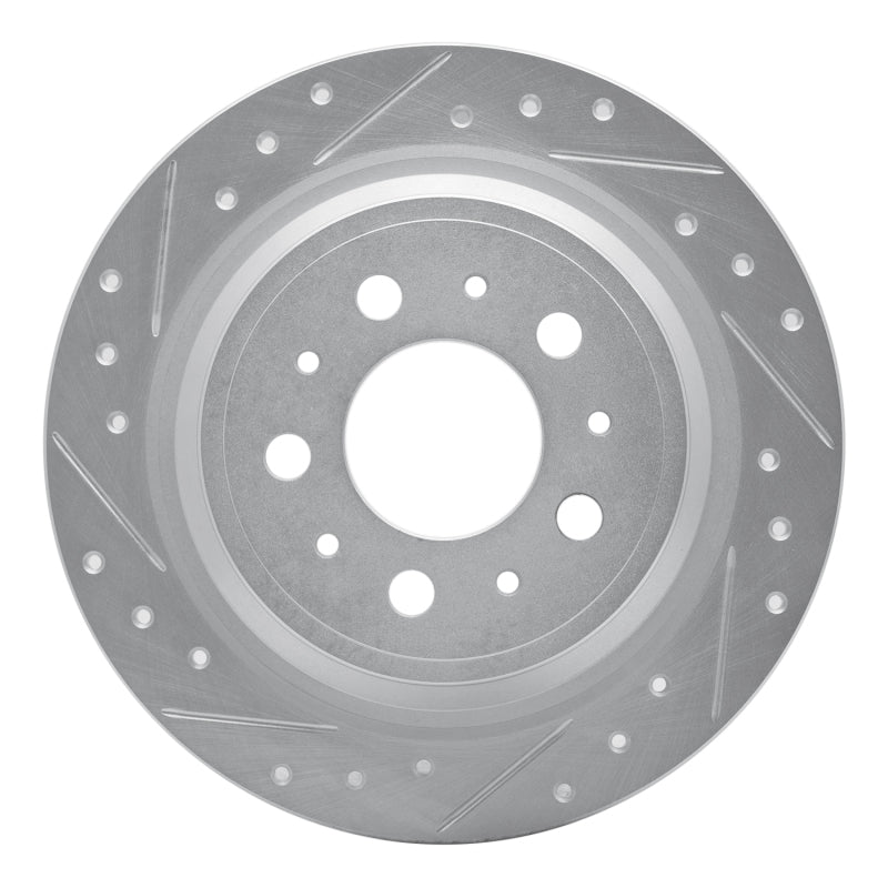 R1 Concepts R1 98-00 Volvo S70 Rear Left Drilled & Slotted Silver Brake Rotor