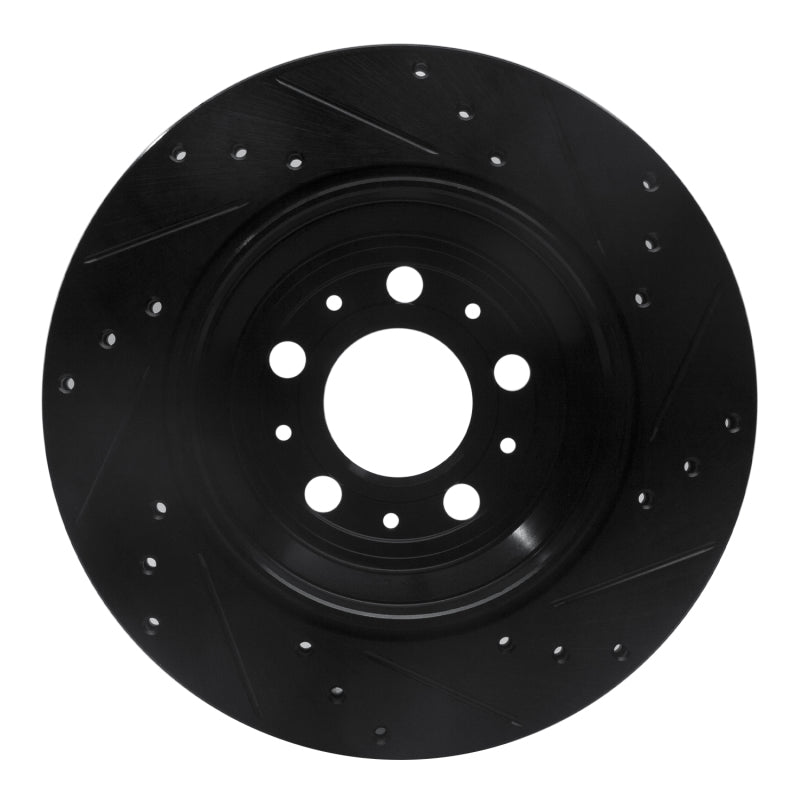 R1 Concepts R1 03-14 Volvo XC90 Rear Left Drilled & Slotted Black Brake Rotor