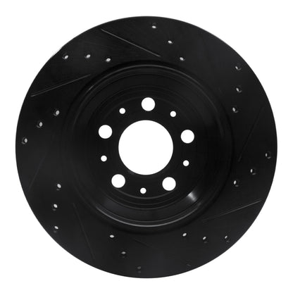 R1 Concepts R1 03-14 Volvo XC90 Rear Left Drilled & Slotted Black Brake Rotor