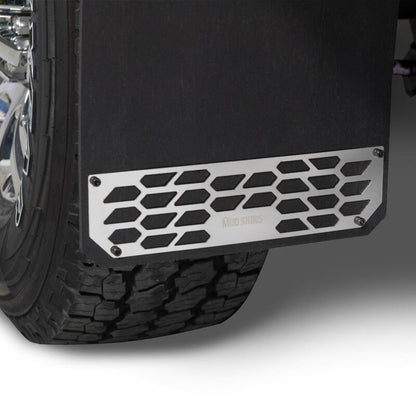 Putco 17-20 Ford SuperDuty - Set of 2 (Excl Dually Rear) Mud Skins - Polished SS w/ Hex Shield