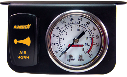 Kleinn Air Horns Kleinn Panel Mounted 160 PSI Gauge w/ an Illuminated AMBER Momentary Rocker Switch