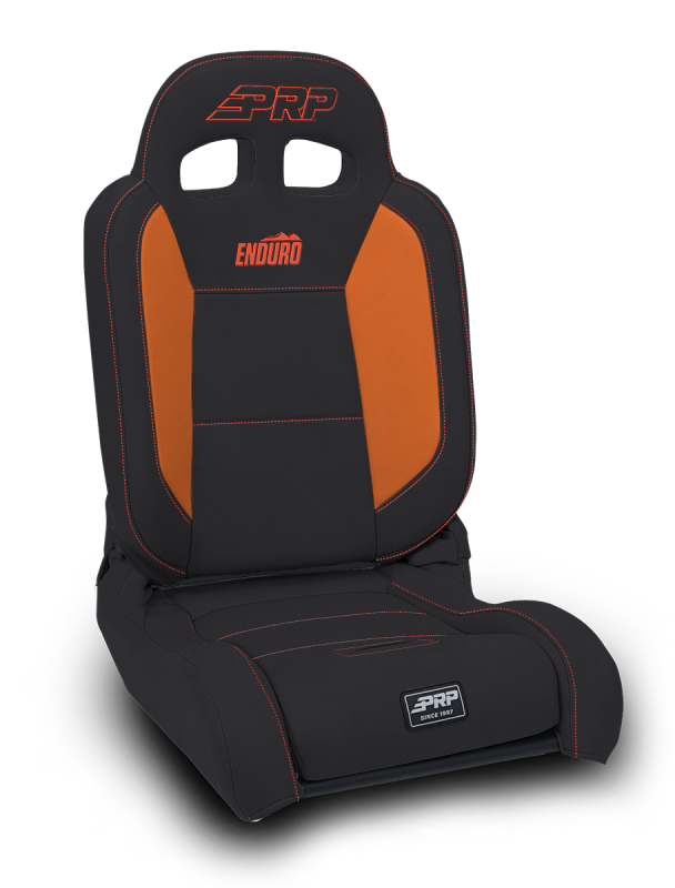 PRP Seats PRP EnduroDaily Reclining Suspension Seat - Black/Orange Vinyl - Driver