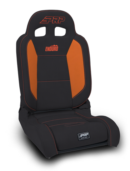 PRP Seats PRP EnduroDaily Reclining Suspension Seat - Black/Orange Vinyl - Driver