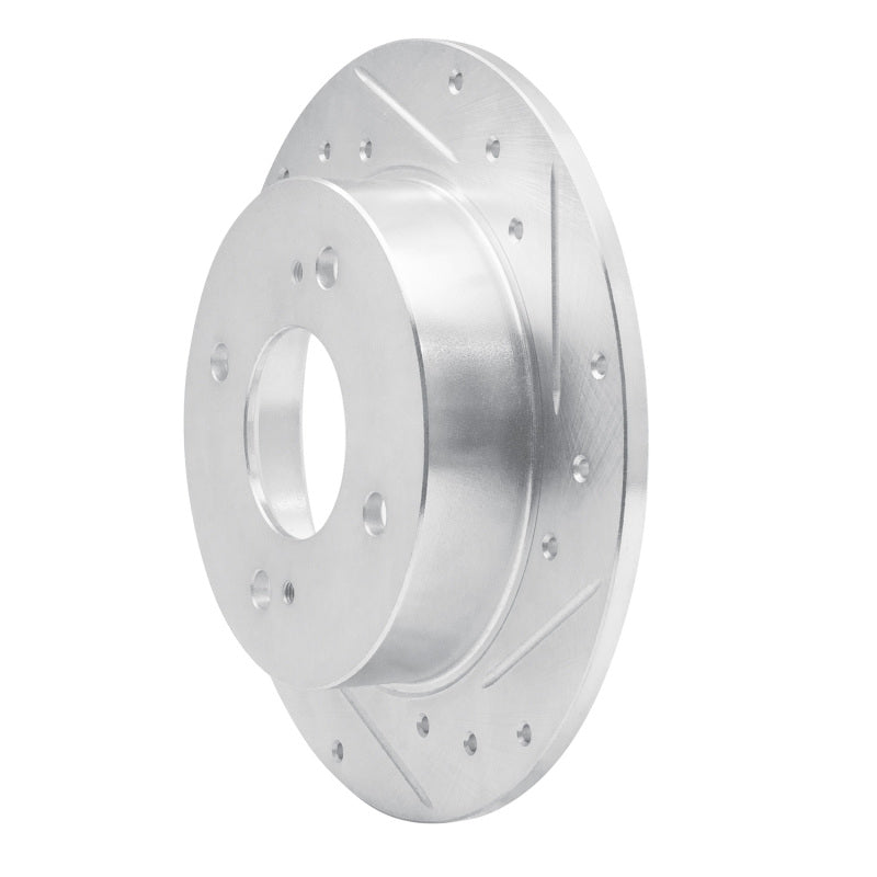 R1 Concepts R1 89-98 Nissan 240SX Rear Right Drilled & Slotted Silver Brake Rotor