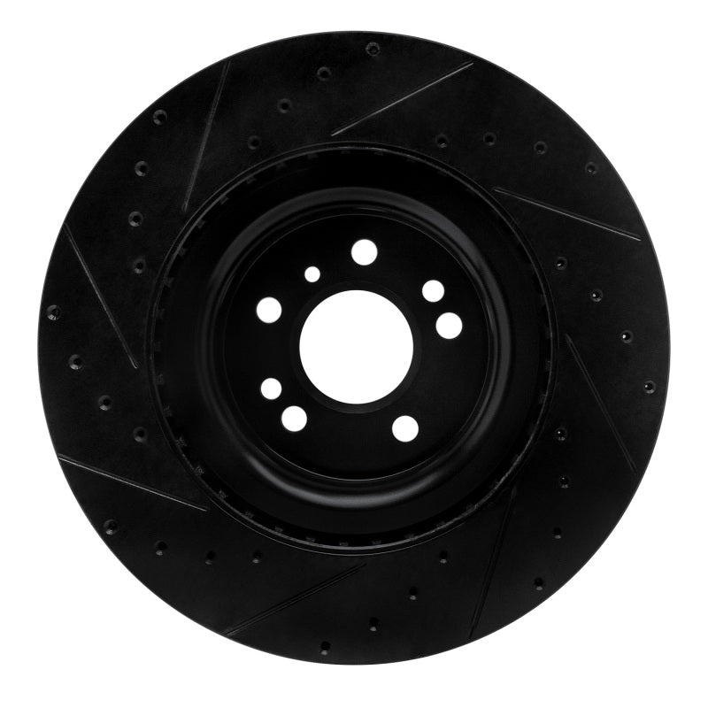 R1 Concepts R1 13-19 Mercedes-Benz GLS350 Front Right Drilled & Slotted Black Brake Rotor