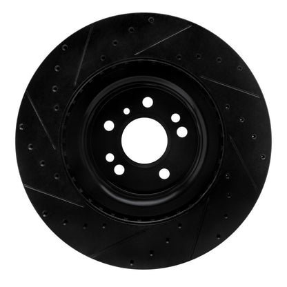 R1 Concepts R1 13-19 Mercedes-Benz GLS350 Front Right Drilled & Slotted Black Brake Rotor
