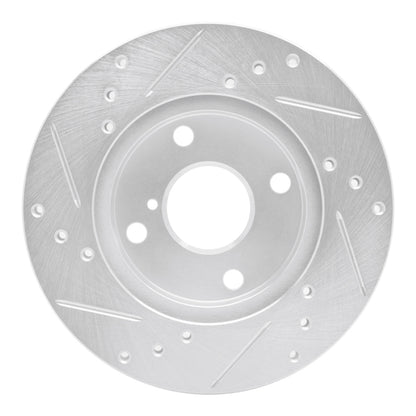 R1 Concepts R1 90-93 Mazda Miata Front Right Drilled & Slotted Silver Brake Rotor