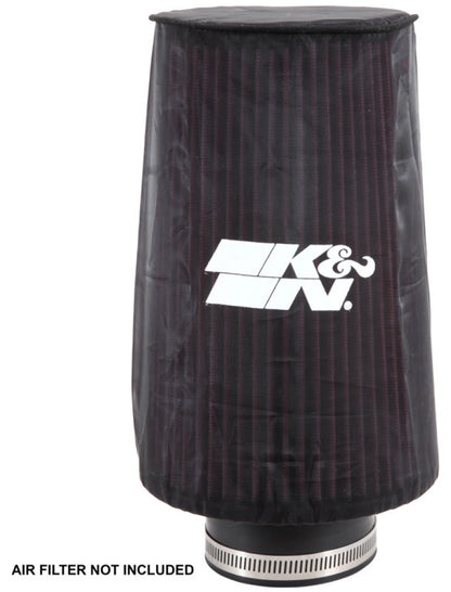 K&N Engineering K&N Universal Round Tapered Filter Wrap - Black - 6in Base ID x 4.625in Top ID x 9in Height