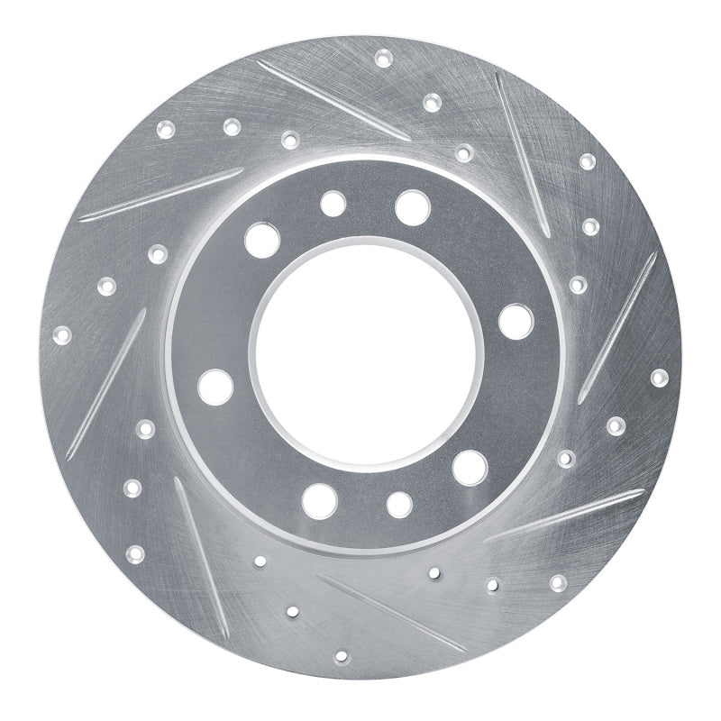 R1 Concepts R1 81-85 Toyota Pickup Front Right Drilled & Slotted Silver Brake Rotor