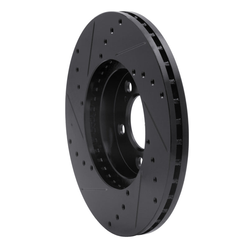 R1 Concepts R1 93-07 Ford Taurus (Excl SHO) Front Right Drilled & Slotted Black Brake Rotor