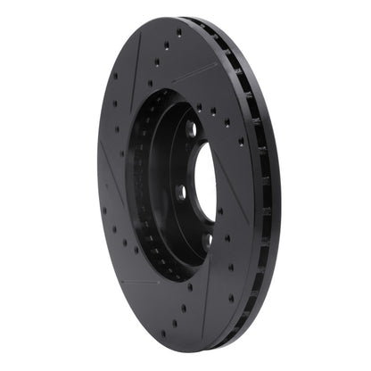R1 Concepts R1 93-07 Ford Taurus (Excl SHO) Front Right Drilled & Slotted Black Brake Rotor
