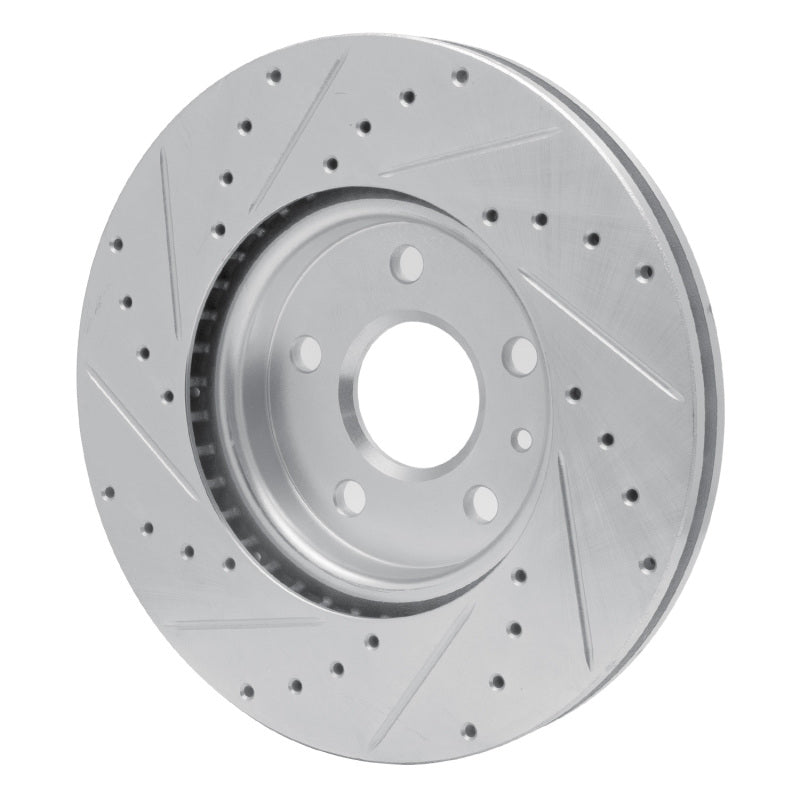 R1 Concepts R1 06-15 Lexus IS250 Rear Right Drilled & Slotted Silver Brake Rotor