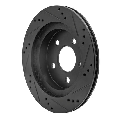 R1 Concepts R1 1993-1997 Chevrolet Camaro Rear Left Drilled & Slotted Black Brake Rotor
