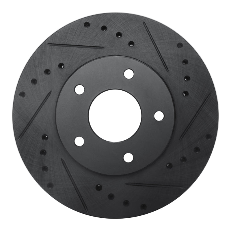 R1 Concepts R1 99-01 Infiniti I30 Front Right Drilled & Slotted Black Brake Rotor