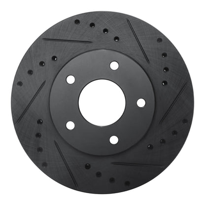 R1 Concepts R1 99-01 Infiniti I30 Front Right Drilled & Slotted Black Brake Rotor