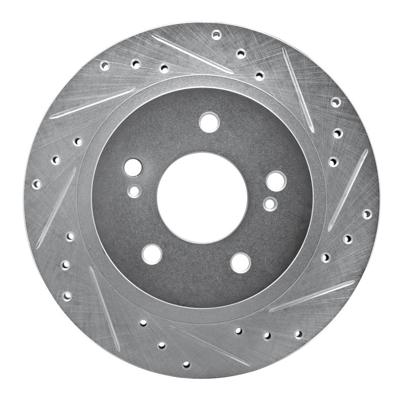 R1 Concepts R1 87-89 Nissan 300ZX Rear Right Drilled & Slotted Silver Brake Rotor