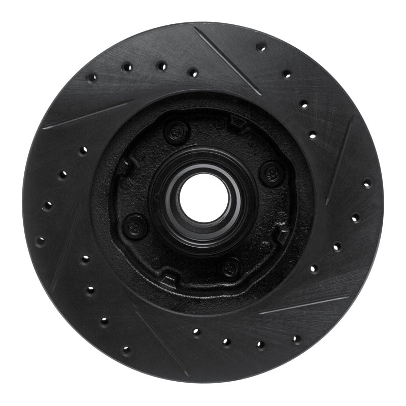 R1 Concepts R1 78-93 Ford Fairmont Front Left Drilled & Slotted Black Brake Rotor