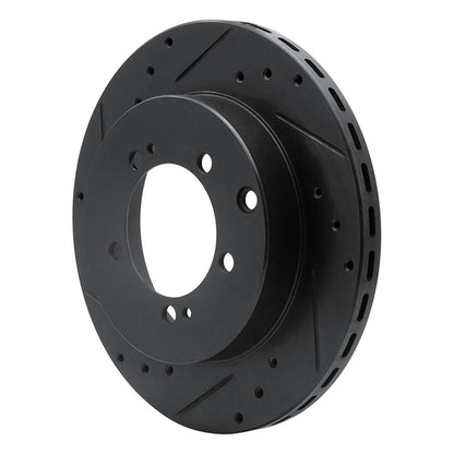 R1 Concepts R1 91-93 Dodge STEALTH Rear Left Drilled & Slotted Black Brake Rotor