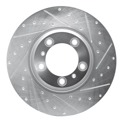 R1 Concepts R1 17-23 Porsche Panamera Right Front Drilled & Slotted Silver Brake Rotor
