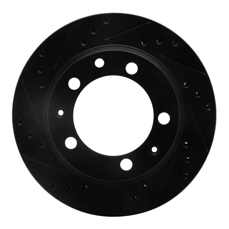 R1 Concepts R1 87-89 Porsche 944 Except Turbo Rear Left Drilled & Slotted Black Brake Rotor