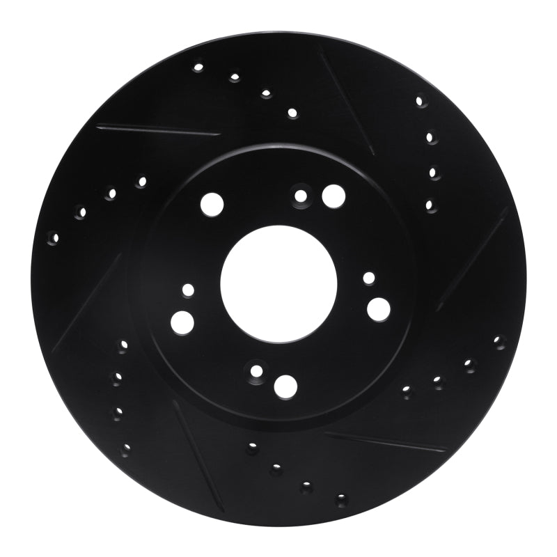 R1 Concepts R1 03-17 Acura ILX Front Right Drilled & Slotted Black Brake Rotor