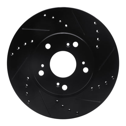R1 Concepts R1 03-17 Acura ILX Front Right Drilled & Slotted Black Brake Rotor