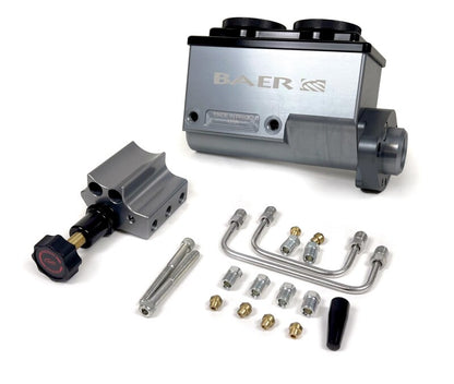 Baer Brakes GM/Ford 1in Bore Remaster 2-Bolt Left Port Master Cylinder Assembly - Gray